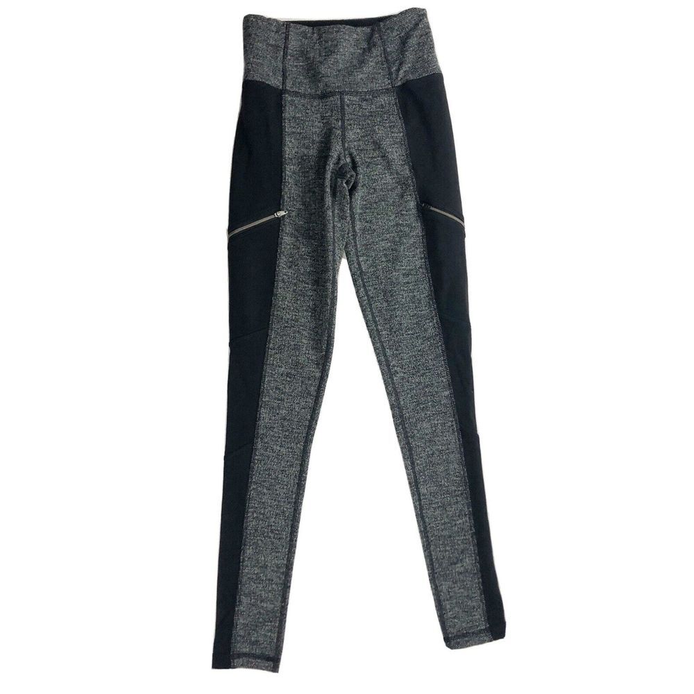 Athleta ‎ Black Gray, XXS, Leggings Fitted Yoga Gym Run Workout